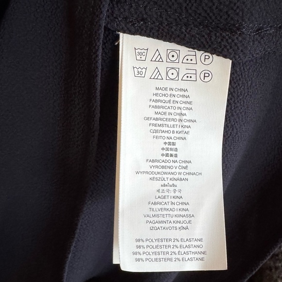 NWT Michael Michael Kors Womens Navy Chiffon Tie-neck Blouse Top Size 4 - Picture 11 of 12